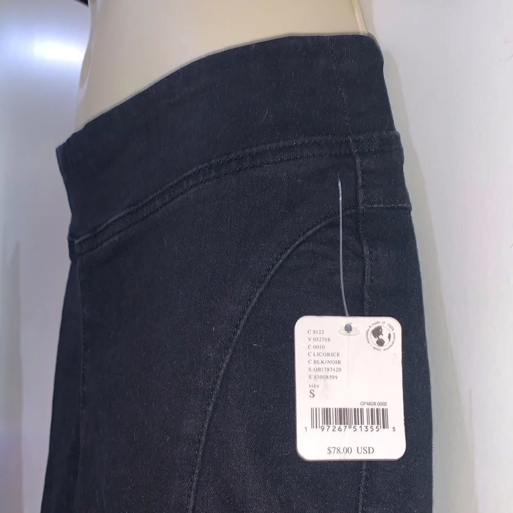 Free People Double Dutch Slit Skinny Mid-Rise Jean in Black Denim - Picture 6 of 14